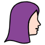 Girl Purple Long Hair free icon for commercial use