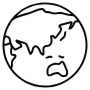Globe Map Asia Black Outline free icon for commercial use