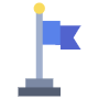 Goal Success And Blue Flag free icon for commercial use