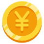 Gold Japanese Yen Coin free icon for commercial use