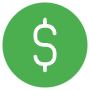 Green Circle Dollar free icon for commercial use