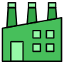 Green Factory Industrial Building free icon for commercial use