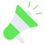 Green Megaphone Promotion Or Marketing free icon for commercial use