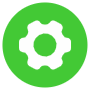Green Settings Gear Round Circle free icon for commercial use