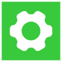 Green Settings Gear Square free icon for commercial use