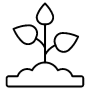 Growing Plant Or Farming Black Outline free icon for commercial use