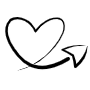 Hand Drawn Black Arrow Heart free icon for commercial use