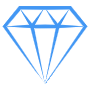 Hand Drawn Diamond Blue Outline free icon for commercial use