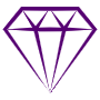 Hand Drawn Diamond Purple Outline free icon for commercial use