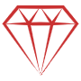 Hand Drawn Diamond Red Outline free icon for commercial use