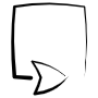 Hand Drawn Square Black Arrow icon