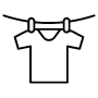 Hanging Clothes Black Outline icon