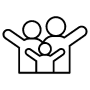 Happy Family Group Black Outline free icon for commercial use