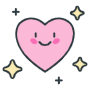 Happy Pink Heart Emoji And Stars icon