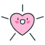 Happy Shining Pink Heart Emoji icon