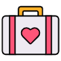 Honeymoon Luggage And Pink Heart icon