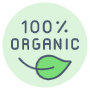 Hundred Percent Organic Product Label And Leaf icon