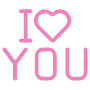 I Love You Word Message Pink Outline free icon for commercial use