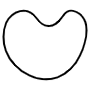 Abstract Liquid Heart Shape Black Outline icon