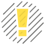 Abstract yellow exclamation mark and lines free icon for commercial use