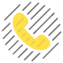 Abstract Yellow Phone And Lines free icon for commercial use