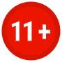 Age Restriction Eleven Red Circular free icon for commercial use