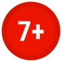 Age Restriction Seven Red Circular free icon for commercial use