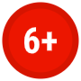 Age Restriction Six Red Circular free icon for commercial use
