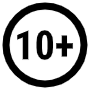 Age Restriction Ten Black Circular free icon for commercial use