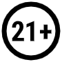 Age Restriction Twentyone Black Circular free icon for commercial use