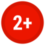 Age Restriction Two Red Circular free icon for commercial use