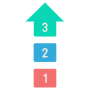 Arrow Up And Three Steps icon