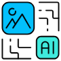 Artificial Intelligence Generative Art Image free icon for commercial use
