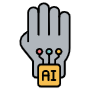 Artificial Intelligence Robotic Hand free icon for commercial use