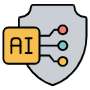 Artificial Intelligence Security Shield icon
