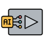 Artificial Intelligence Video Generate free icon for commercial use