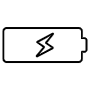 Battery And Lighting Black Outline free icon for commercial use
