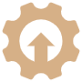 Beige Settings Arrow Gear free icon for commercial use