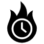 Black Burning Flames And Clock Timer free icon for commercial use