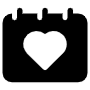 Black Calendar And One Heart free icon for commercial use