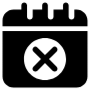 Black Calendar Cancel Event Booking free icon for commercial use