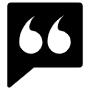 Black Chat Bubble And Quotation Mark free icon for commercial use