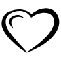 Black Heart Aesthetic Hand Drawn Outline free icon for commercial use