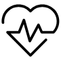 Black Heart Rate Symbol Outline free icon for commercial use
