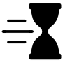 Black Sand Clock And Fast Time free icon for commercial use
