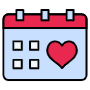 Blue Calendar And Red Heart free icon for commercial use