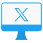 Blue Computer And Twitter Logo free icon for commercial use