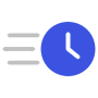 Blue Fast Timer Or Clock icon
