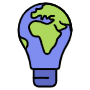 Blue Light Bulb And Globe free icon for commercial use