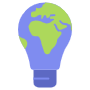 Blue Light Bulb And Globe free icon for commercial use